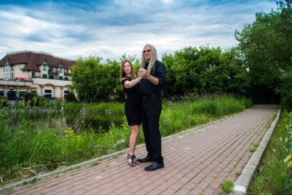 Mike Hall and Instructor Heather Stranks